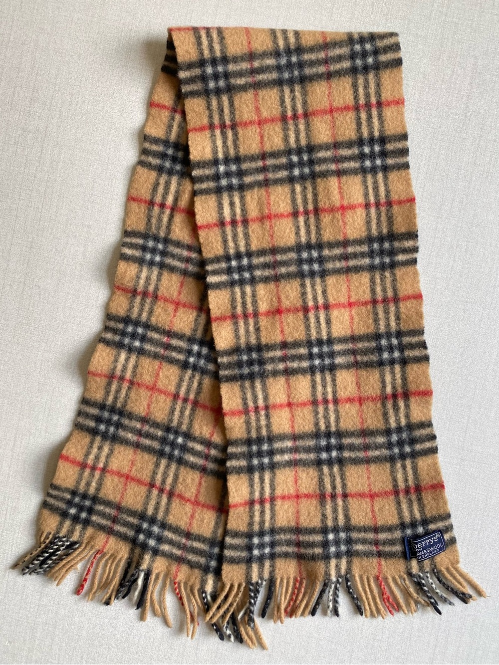 Vintage Mens Burberrys of London Scarf 100% Lambswool